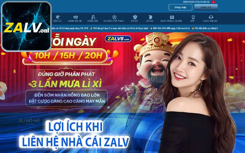 Lợi ích khi liên hệ nhà cái Zalv